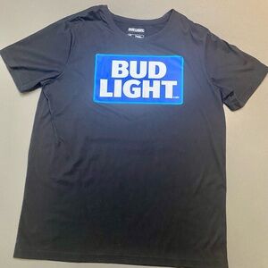 Black Authentic Bud Light T-shirt Sz L